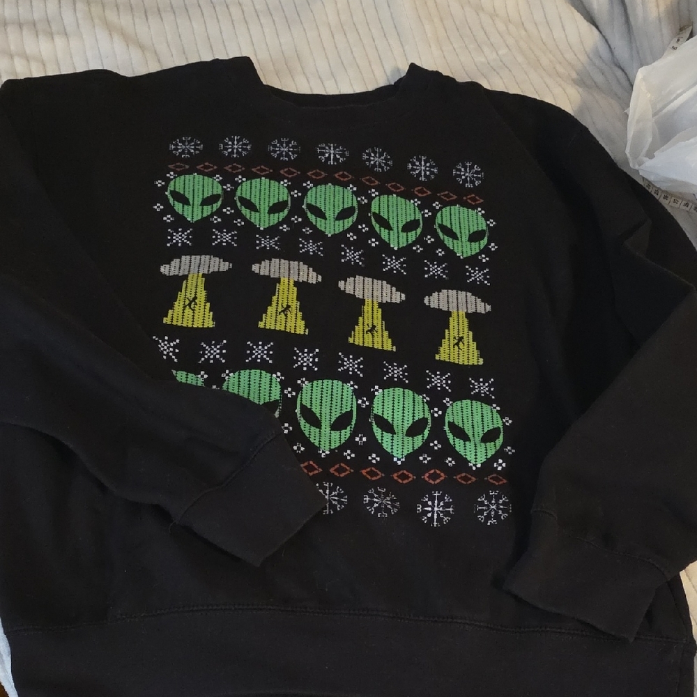 Black Matter Black Alien and UFO Crewneck Sweater